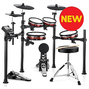 Donner DED 200 MAX Electronic Drum Set 5 Drum, 3 Cymbal with Headphone and Drum Throne